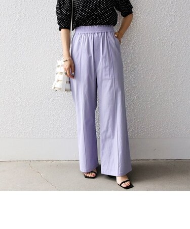 SHIPS any:〈洗濯機可能〉ドライリネン ピンタック ワイドパンツ