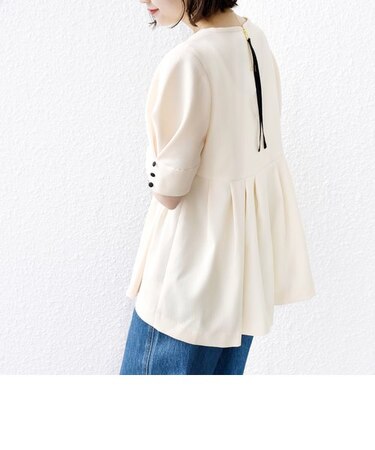 * 〈洗濯機可能〉リネンライク タック フレア ブラウス ◇