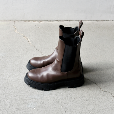 【WEB限定】SHIPS any: トラックソール サイドゴア ブーツ 24FW