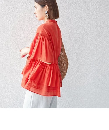 〈手洗い可能〉 綿 楊柳 レース ブラウス