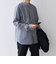 SHIPS any: ストライプ / ソリッド リラックス バンドカラー シャツ 25AW◇