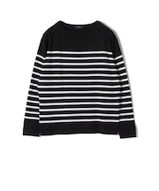 SHIPS Primary Navy Label:〈手洗い可能〉スヴィン ボーダー ボートネック ニット