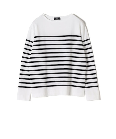 SHIPS Primary Navy Label:〈手洗い可能〉スヴィン ボーダー ボートネック ニット