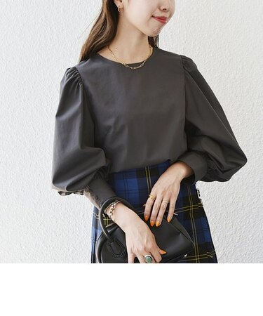 SHIPS any:〈洗濯機可能〉フィブリル ボリューム スリーブ カフス ブラウス