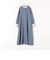 【WEB限定】SHIPS any:〈洗濯機可能〉ダブルクロス Aライン シャツワンピース［NAVY BLUE］