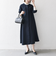 【WEB限定】SHIPS any:〈洗濯機可能〉ダブルクロス Aライン シャツワンピース［NAVY BLUE］