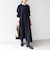 【WEB限定】SHIPS any:〈洗濯機可能〉ダブルクロス Aライン シャツワンピース［NAVY BLUE］