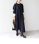 【WEB限定】SHIPS any:〈洗濯機可能〉ダブルクロス Aライン シャツワンピース［NAVY BLUE］