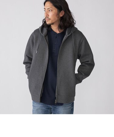 *SHIPS: BULKY AIR ワンポイント ロゴ ジップ パーカー (セットアップ対応)