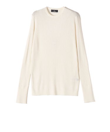 SHIPS Primary Navy Label:シルク カシミヤ プルオーバー