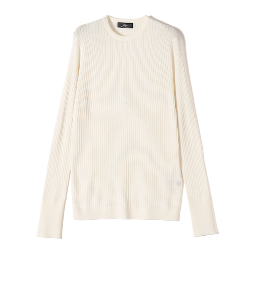 SHIPS Primary Navy Label:シルク カシミヤ プルオーバー