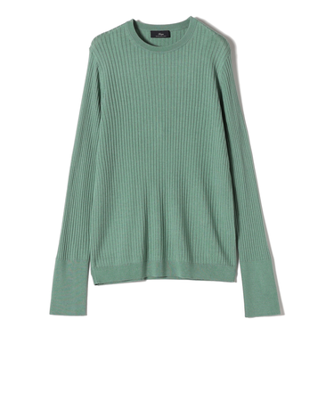 SHIPS Primary Navy Label:シルク カシミヤ プルオーバー