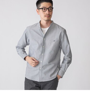 【WEB限定】SHIPS: 防シワ・吸水速乾 Drymix(R) ワンポイントロゴバンドカラーシャツ