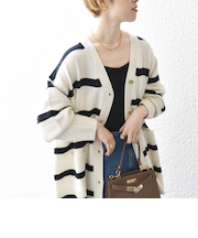 SHIPS any: AQUA カシミヤ ミックス Vネック ニット カーディガン