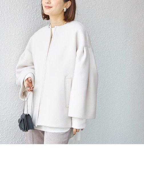 Bellandi SUPER130 コクーン ショート コート ◇