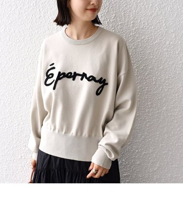 【WEB限定】〈手洗い可能〉サガラ 刺繍 ロゴ ニット