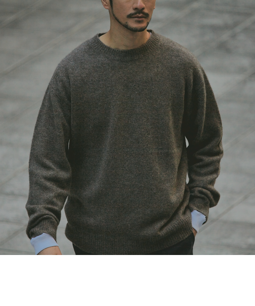 SHIPS: ヤク ウール 5ゲージ クルーネック ニット