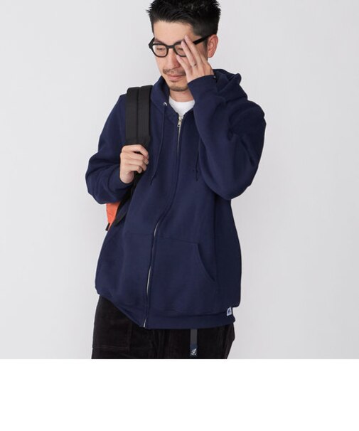 *【SHIPS別注】RUSSELL ATHLETIC: 9oz ウラケ ジップパーカー