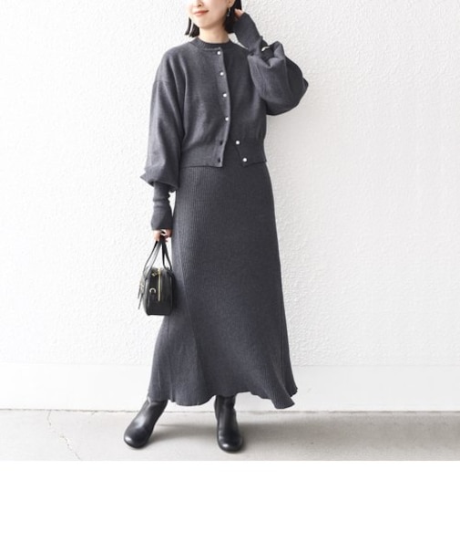 * 〈手洗い可能〉カーディガン + ワンピース ニット セットアップ ◇