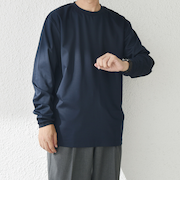 SHIPS any: スムースコットン クルーネック Tシャツ (ロンT)◇