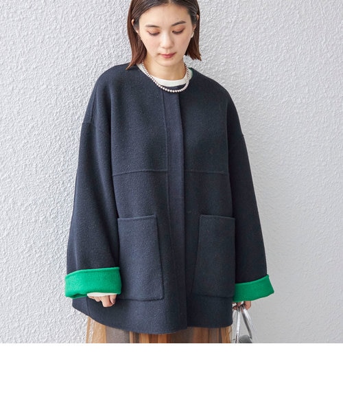 SUPER140リバーシブルノーカラーコート SUPER140 配色 リバーシブル ノーカラー コート ◇｜シップスの通販