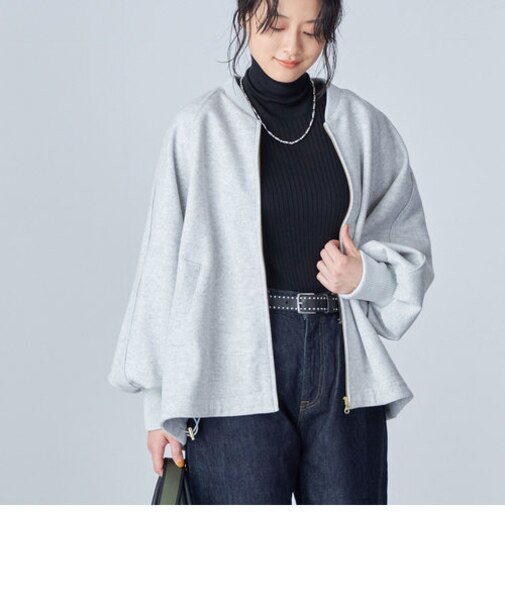 * 〈手洗い可能〉パイピング タック フレア ブルゾン ◇