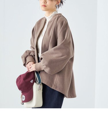 * 〈手洗い可能〉パイピング タック フレア ブルゾン ◇