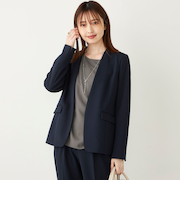 SHIPS Colors:ストレッチ ジョーゼット Vカラー ジャケット2(セットアップ対応可能)◇