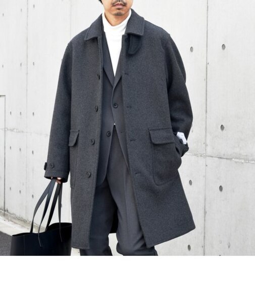 SHIPS any: FUTURE MELTON リラックス ステンカラー コート◇