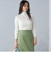 SHIPS Primary Navy Label:シルク カシミヤ タートルネック