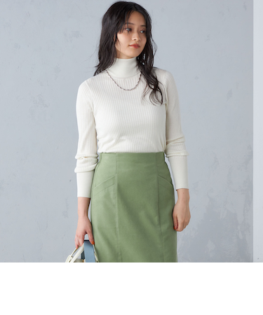 SHIPS Primary Navy Label:シルク カシミヤ タートルネック