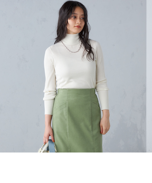 SHIPS Primary Navy Label:シルク カシミヤ タートルネック