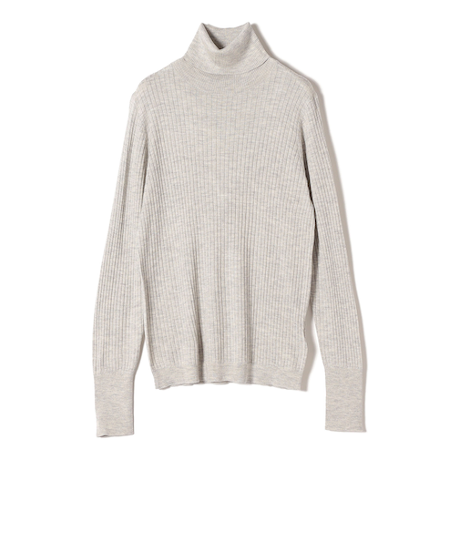 SHIPS Primary Navy Label:シルク カシミヤ タートルネック