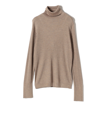 SHIPS Primary Navy Label:シルク カシミヤ タートルネック