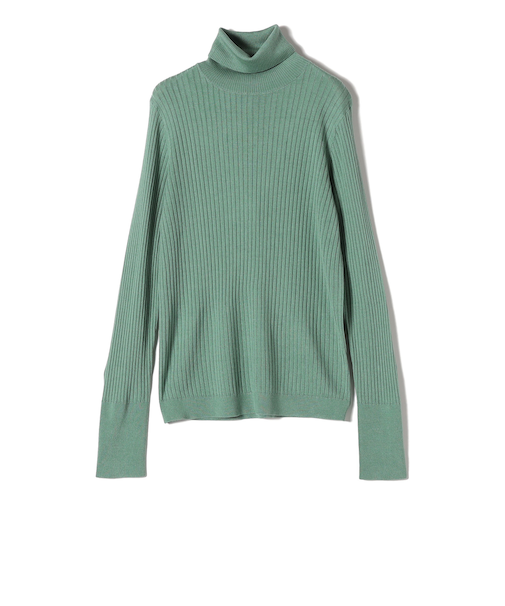 SHIPS Primary Navy Label:シルク カシミヤ タートルネック