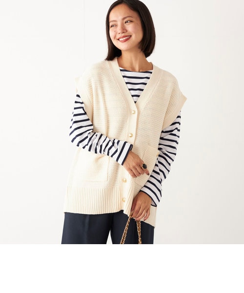 SHIPS Colors:〈手洗い可能〉ニット ツイード ベスト｜シップスの通販