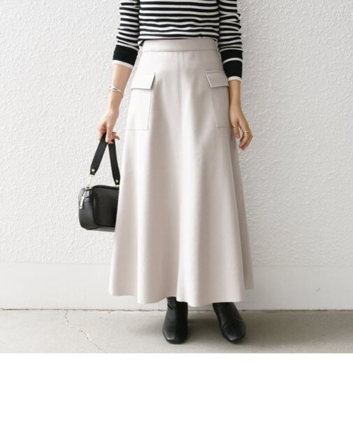 SHIPS any: ジャージメルトン ポケット スカート