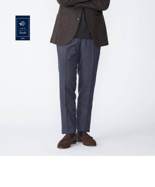 SHIPS:〈FUNCTION〉〈手洗い可能〉ライト サキソニー ストレッチ スラックス パンツ