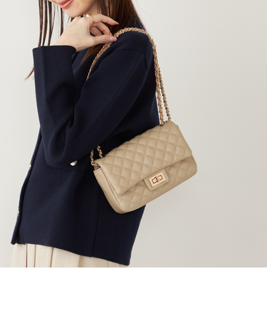 《一部追加予約》SHIPS Colors:キルティング チェーン バッグ◇