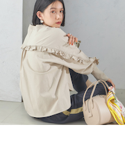 〈洗濯機可能〉ロング リブ スリーブ フリル カットソー