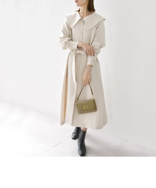 SHIPS any: 〈洗濯機可能〉ダブルクロス チェルシー ワンピース［NAVY BLUE］