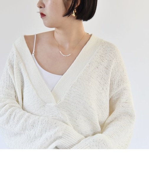 quaranciel:〈洗濯機可能〉バックオープン カップ付き リブ キャミソール