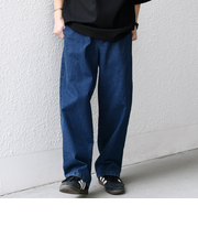 SHIPS any: ベターコットン 1タック ストレッチ イージー バギー デニム パンツ◇