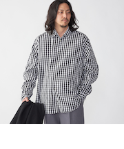 SHIPS: レギュラーカラー ベーシック ロングスリーブ シャツ 〈ストライプ/ギンガムチェック〉