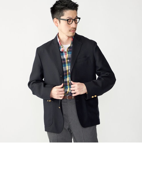 Southwick Gate Label: ウール ネイビー ダブルブレザー｜シップスの