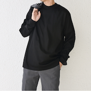 SHIPS any: スムースコットン モックネック Tシャツ (ロンT)◇