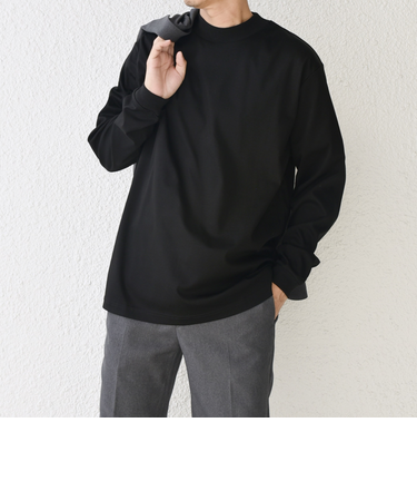 SHIPS any: スムースコットン モックネック Tシャツ (ロンT)◇