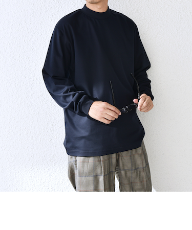 SHIPS any: スムースコットン モックネック Tシャツ (ロンT)◇