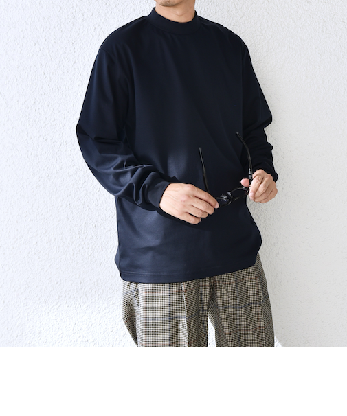 SHIPS any: スムースコットン モックネック Tシャツ (ロンT)◇