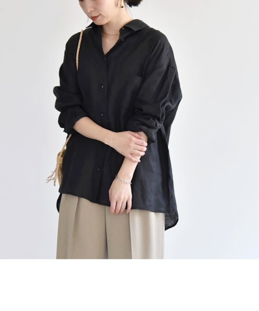 quaranciel:〈洗濯機可能〉ヘンプ シアー オーバー シャツ